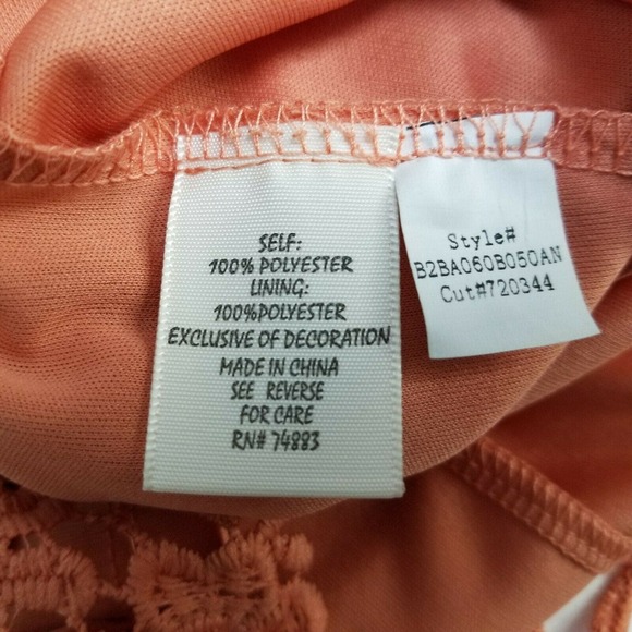 ADIVA NEW Romantic Crochet Lace Blouse Top Lined Orange Women's Size Small - Picture 9 of 12